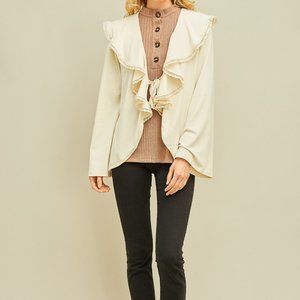 Ruffled Front Tie Jacket